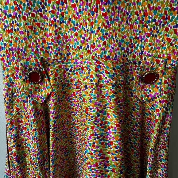 Oscar de la Renta Multicolor Button-Up Midi Dress - Picture 7 of 16